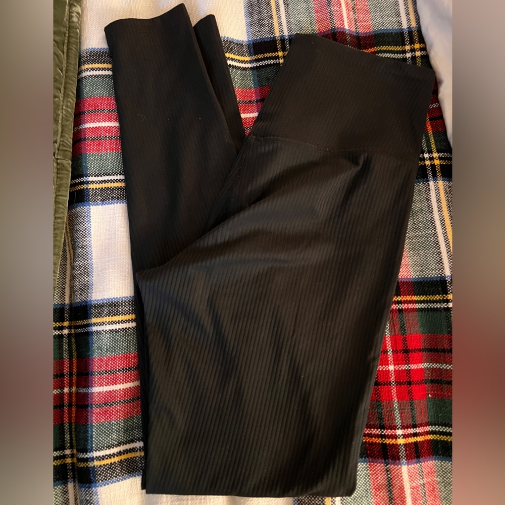 Girlfriend Collective Ribbed Black Leggings